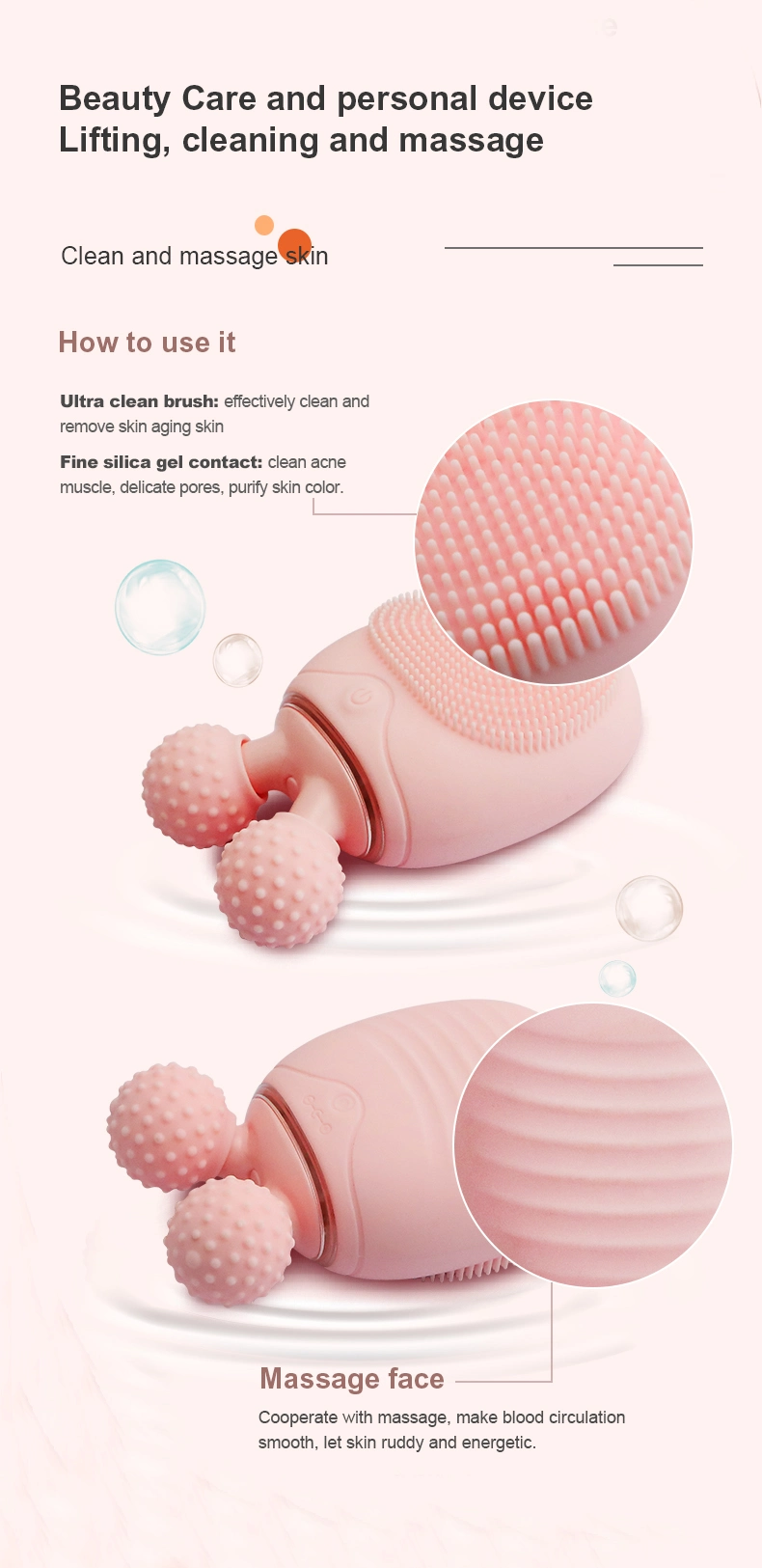 Electric Face Brush Skin Care for Face Lifting Roller Massager