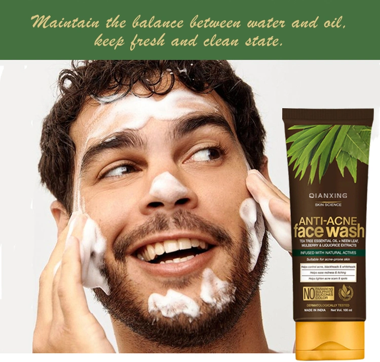 Best Facial Dry Skin Face Wash Anti Acne Mens Cleanser for Man